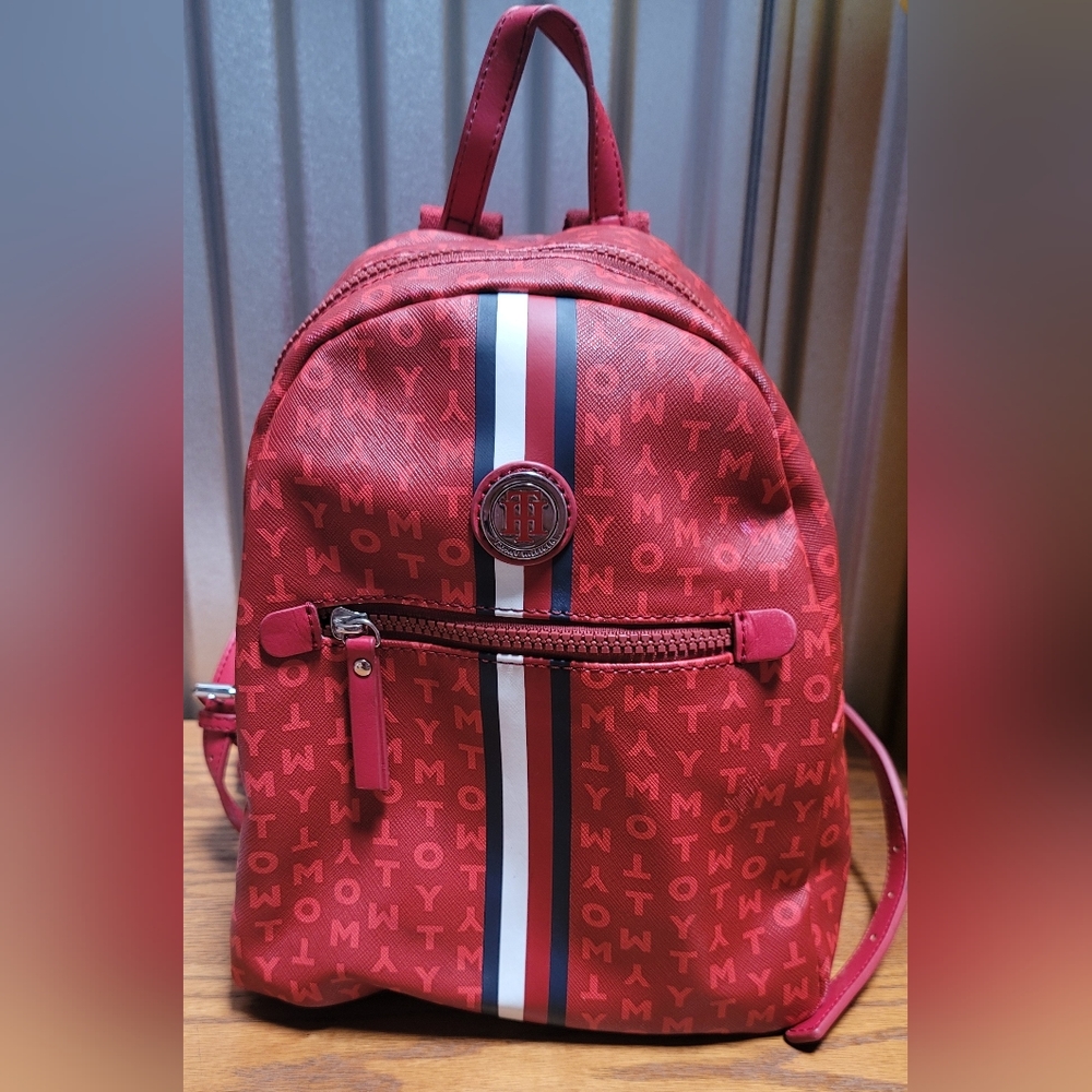 Tommy Hilfiger Small Mini Red Backpack Handbag Purse